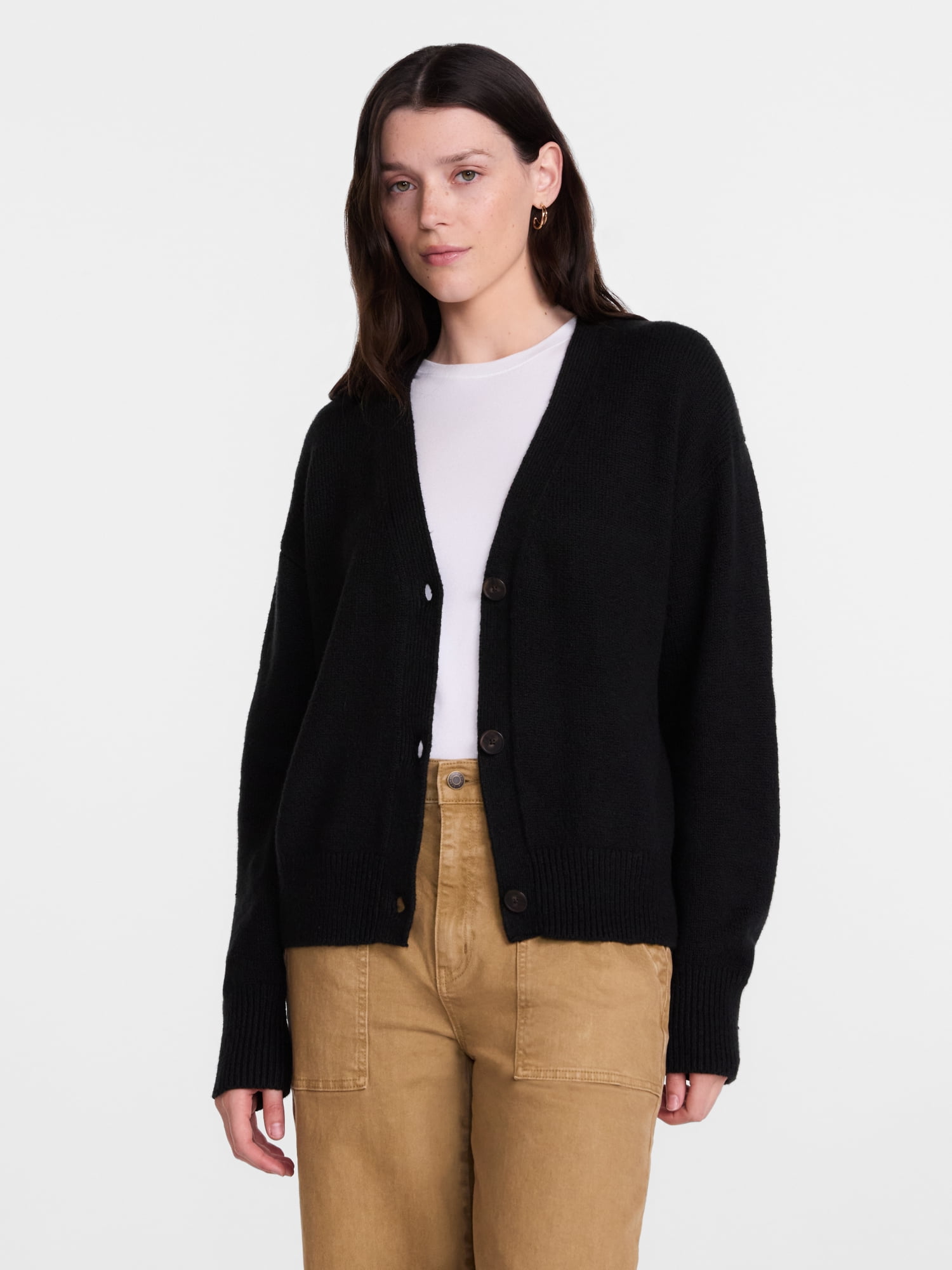 Scenario Women's Button Front Lightweight Cardigan, Sizes XS-XXXL