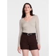 thumbnail image 1 of Scenario Women's V-Neck Ribbed Lightweight Sweater with Long Sleeves, Sizes XS-XXXL, 1 of 6