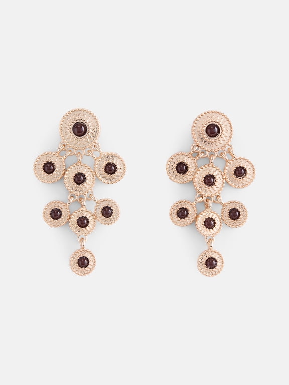 Women's Gold Tone Circle Drop Earrings