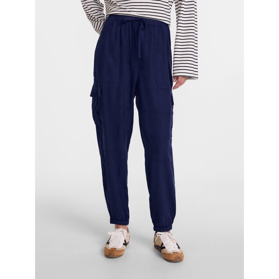Scenario Women's Soft Fluid Cargo Joggers, 26" Inseam, Sizes XS-XXXL