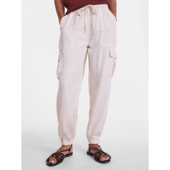 Scenario Women's Soft Fluid Cargo Joggers, 26" Inseam, Sizes XS-XXXL