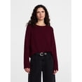 thumbnail image 1 of Scenario Women's and Women's Plus Cozy Crewneck Sweater with Long Sleeves, Sizes XS-4X, 1 of 6