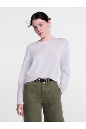 Women's and Women's Plus Cozy Crewneck Sweater with Long Sleeves, Sizes XS-4X