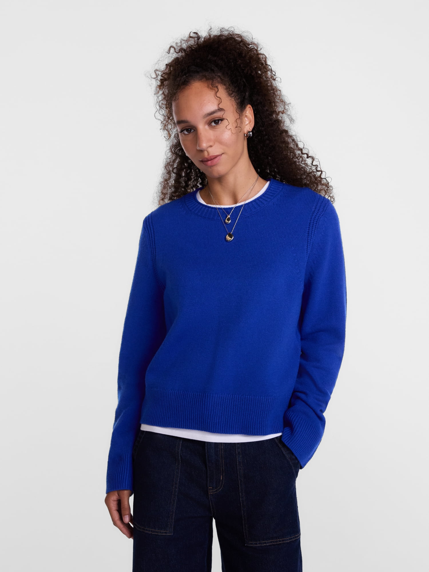 Scenario Women's and Women's Plus Cozy Crewneck Sweater with Long Sleeves, Sizes XS-4X