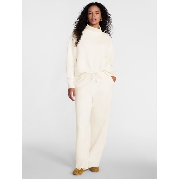 Scenario Women's Mock Neck Sweatshirt and Sweatpants Set, 2-Piece, Sizes XS-4X