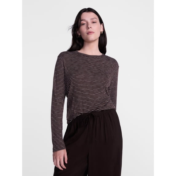Scenario Women's Oversized Tee with Long Sleeves, Sizes XS-XXXL