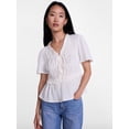 thumbnail image 1 of Scenario Women's and Women's Plus Textured Tie Front Top, Sizes XS-4X, 1 of 5
