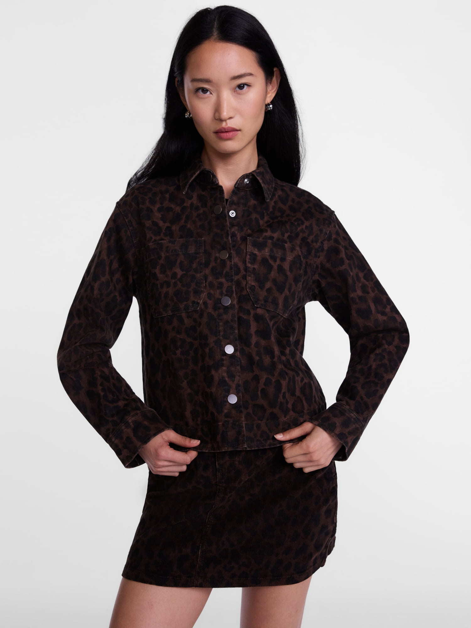 Scenario Women's Faux Leopard Print Jacket, Sizes XS-XXXL