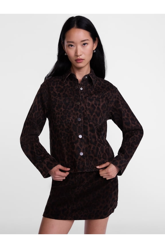 Women's Faux Leopard Print Jacket, Sizes XS-XXXL