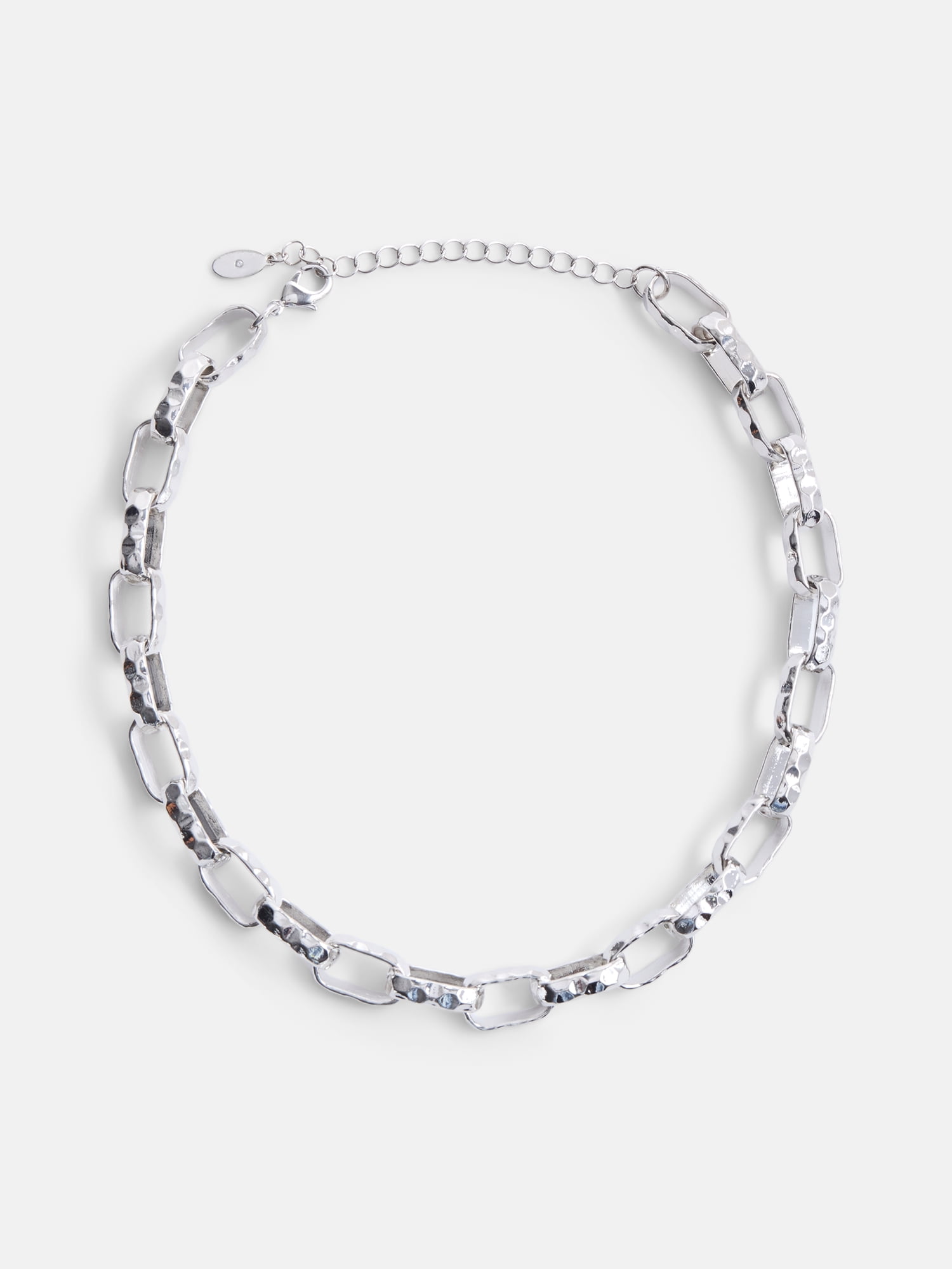 Scenario Women's Rhodium-Tone Chunky Twist Chain Necklace