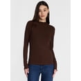 thumbnail image 1 of Scenario Women's Rib Mock Neck Top with Long Sleeves, Sizes XS-XXXL, 1 of 6