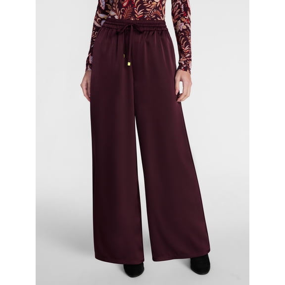Scenario Women's Satin Pull On Pants, Sizes XS-XXXL