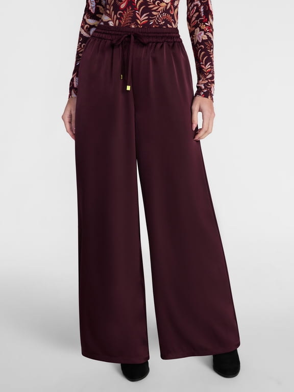 Women's Satin Pull On Pants, Sizes XS-XXXL