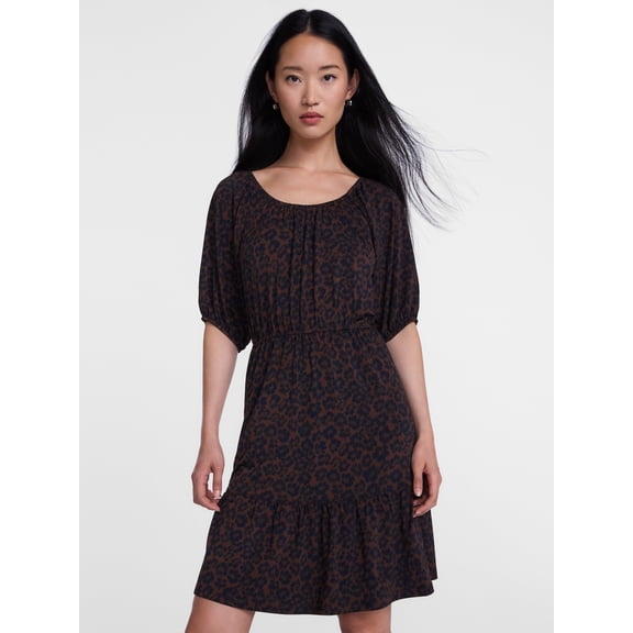 Scenario Women's Mini Dress with Shirred Waist, Sizes XS-XXXL