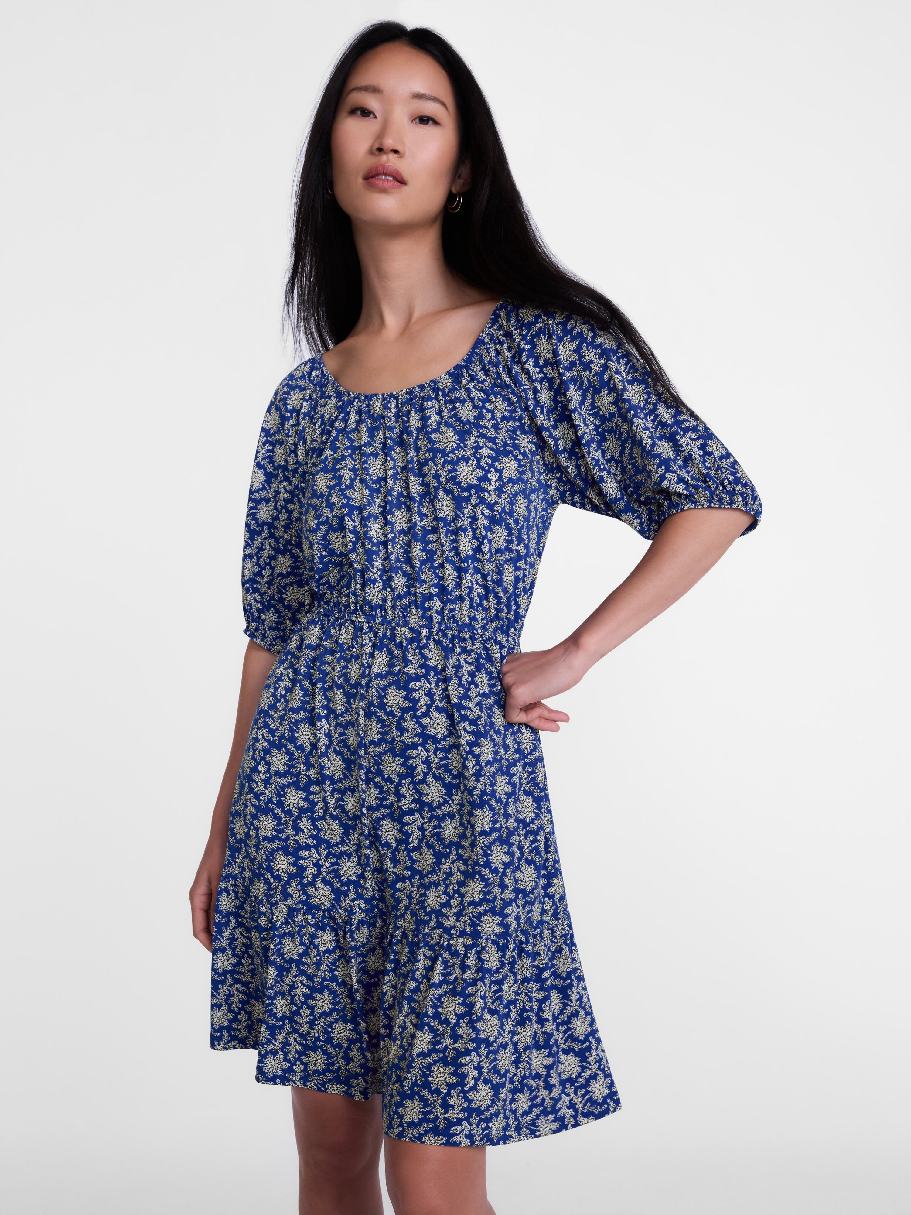 Scenario Women's Mini Dress with Shirred Waist, Sizes XS-XXXL