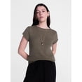 thumbnail image 1 of Scenario Women's and Women's Plus Pullover Rollneck Lightweight Sweater with Short Sleeves, Sizes XS-4X, 1 of 6