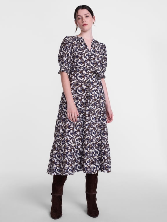 Women's and Women's Plus Tiered Midi Dress with Short Sleeves, Sizes XS-4X