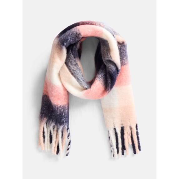 Point Cut Fringe Scenario, Women's Square Plaid Scarf, Pink, Fringe Trim - Walmart.com