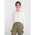 thumbnail image 1 of Scenario Women's Thermal Henley Shirt with Long Sleeves, Sizes XS-XXXL, 1 of 6