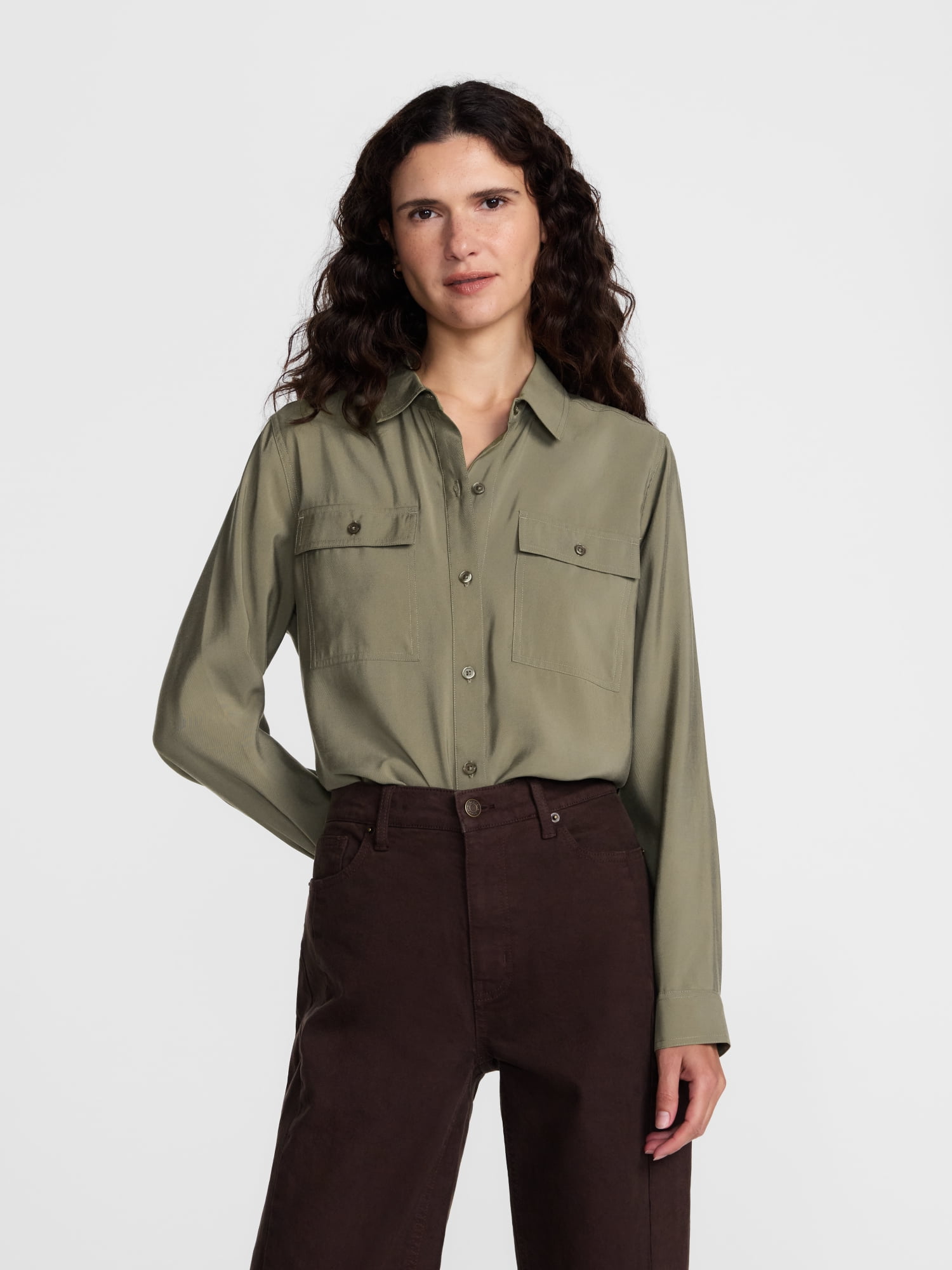 Scenario Women's Utility Tunic Shirt with Long Sleeves, Sizes XS-XXXL