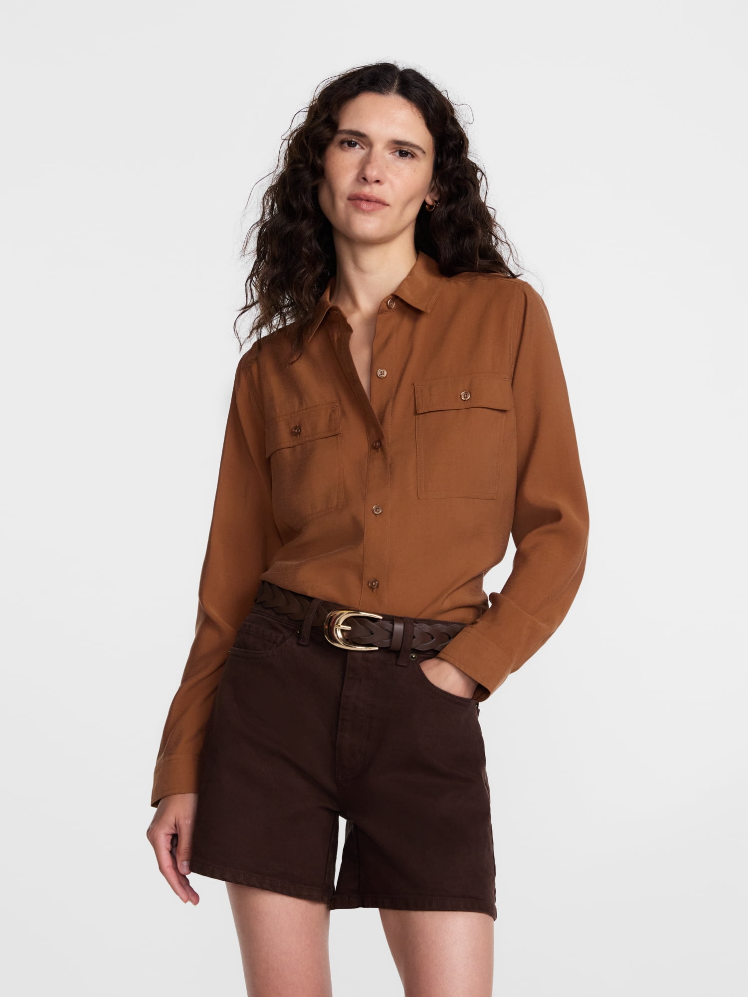 Scenario Women's Utility Tunic Shirt with Long Sleeves, Sizes XS-XXXL