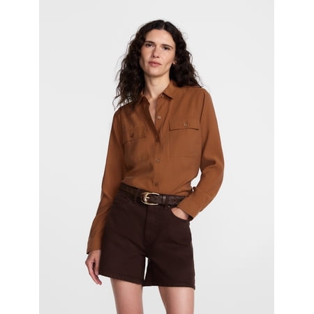 Scenario Women's Utility Tunic Shirt with Long Sleeves, Sizes XS-XXXL