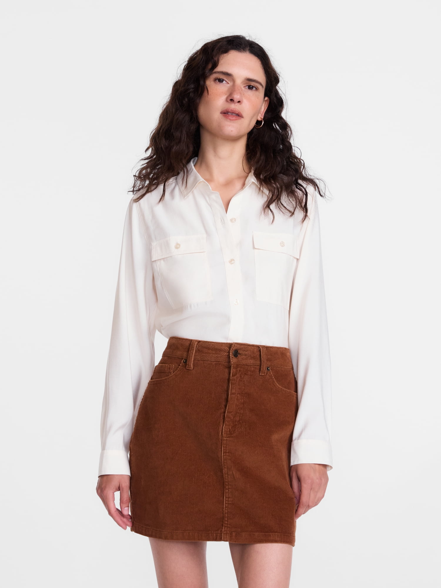 Scenario Women's Utility Tunic Shirt with Long Sleeves, Sizes XS-XXXL