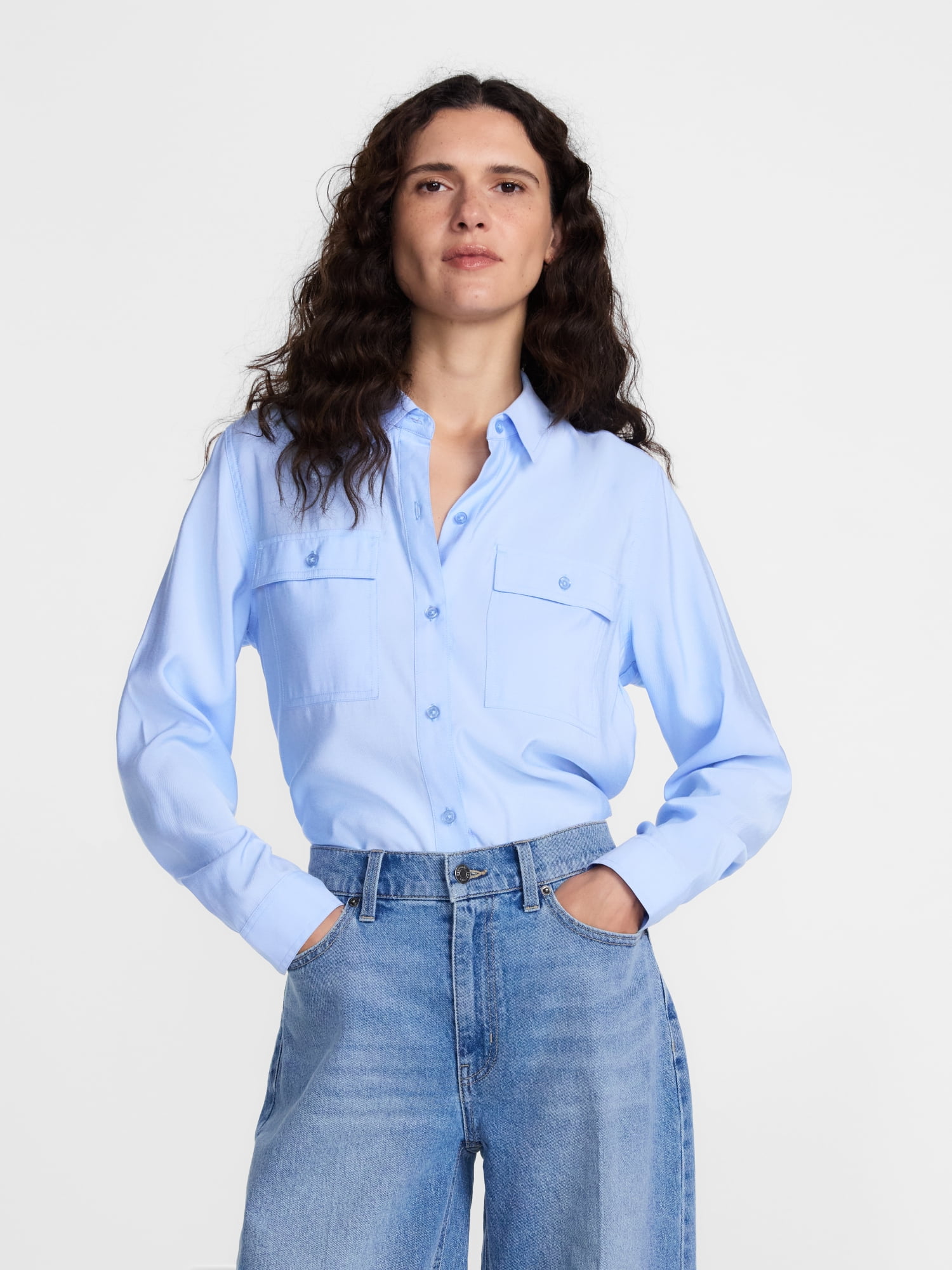 Scenario Women's Utility Tunic Shirt with Long Sleeves, Sizes XS-XXXL