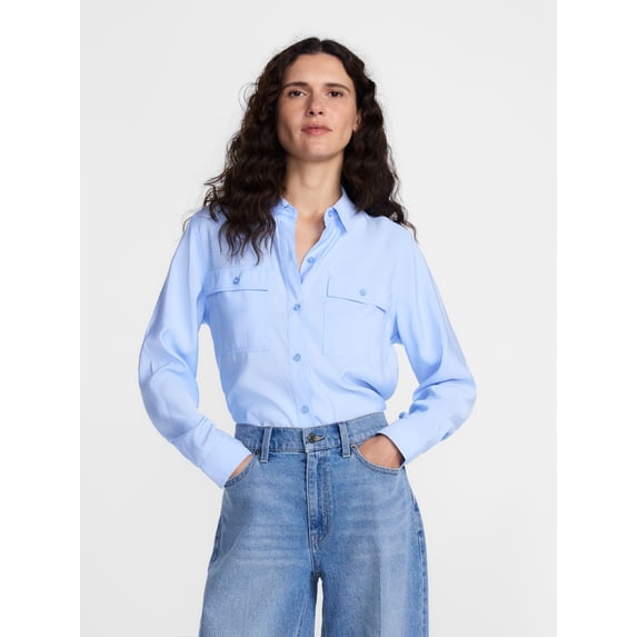 Scenario Women's Utility Tunic Shirt with Long Sleeves, Sizes XS-XXXL