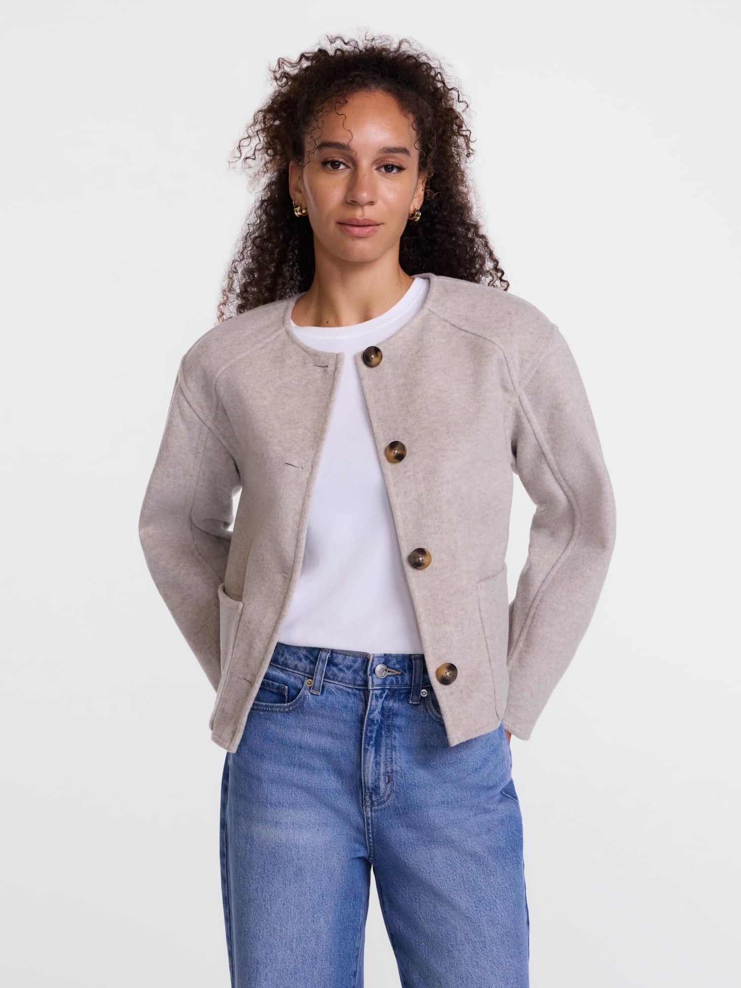 Scenario Women's Double Faced Faux Wool Jacket, Sizes XS-XXXL
