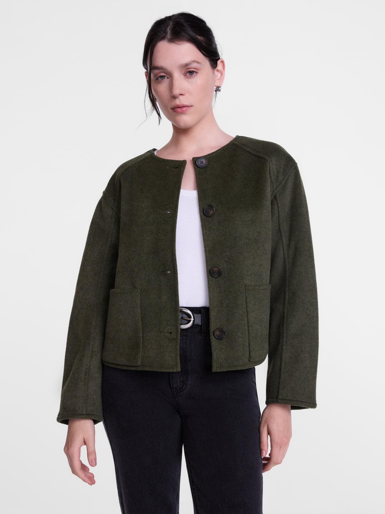 Scenario Women's Double Faced Faux Wool Jacket, Sizes XS-XXXL