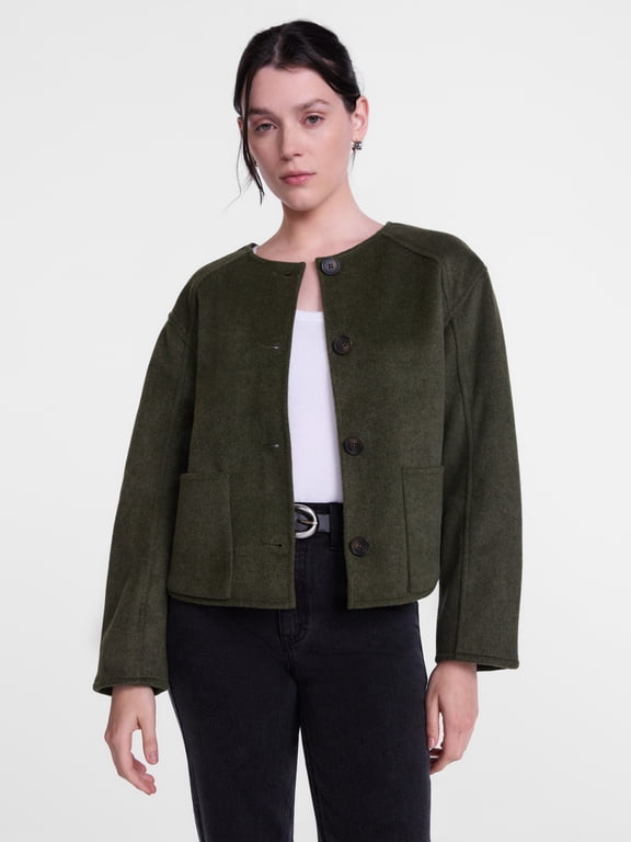 Women's Double Faced Faux Wool Jacket, Sizes XS-XXXL