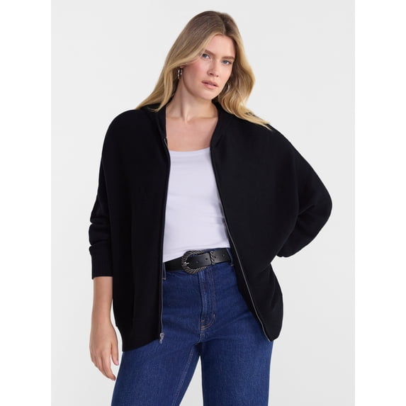 Scenario Women's and Women's Plus Full Zip Hoodie Sweater, Sizes XS-4X