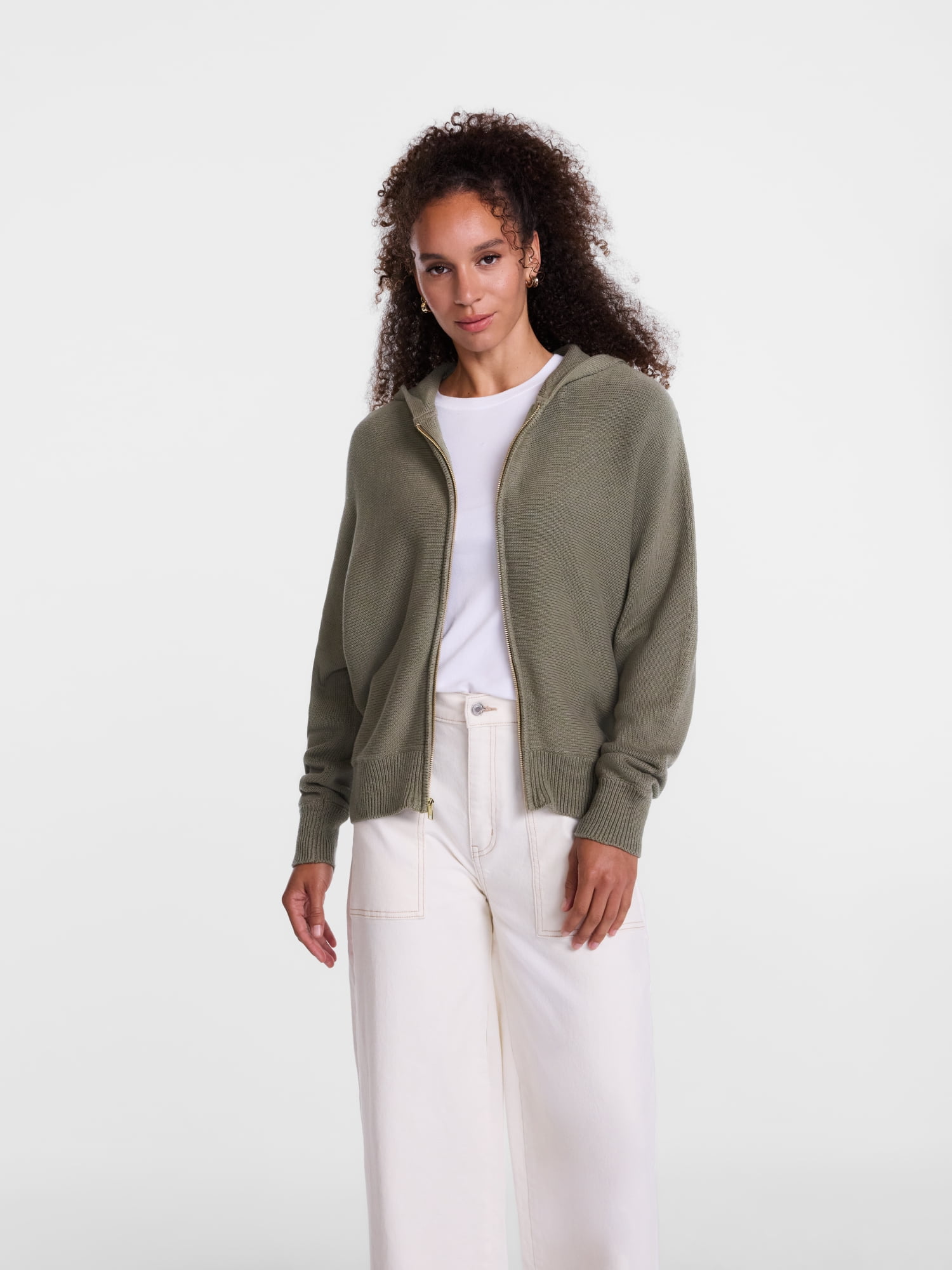 Scenario Women's and Women's Plus Full Zip Hoodie Sweater, Sizes XS-4X