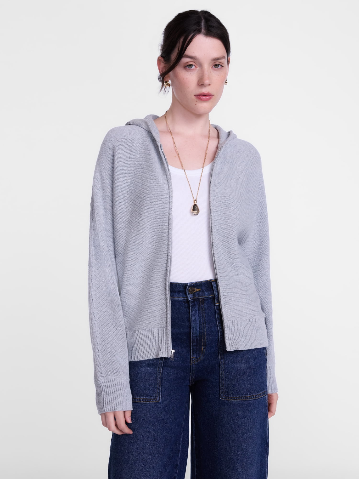 Scenario Women's and Women's Plus Full Zip Hoodie Sweater, Sizes XS-4X