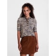 thumbnail image 1 of Scenario Women's and Women's Plus Henley Sweater with Puff Sleeves, Lightweight, Sizes XS-4X, 1 of 6