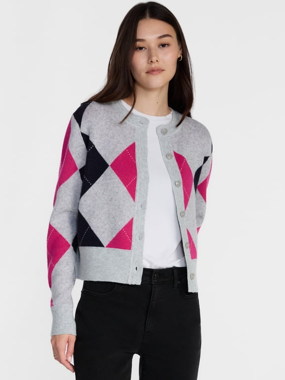 Women's and Women's Plus Pattern Cardigan Sweater, Lightweight, Sizes XS-4X