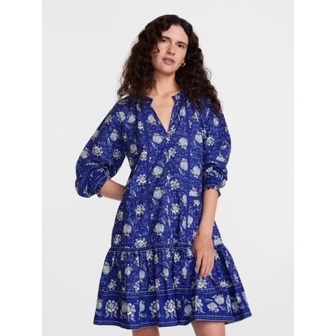 Scenario Women's and Women's Plus Tiered Hem Dress with Long Sleeves, Sizes XS-4X
