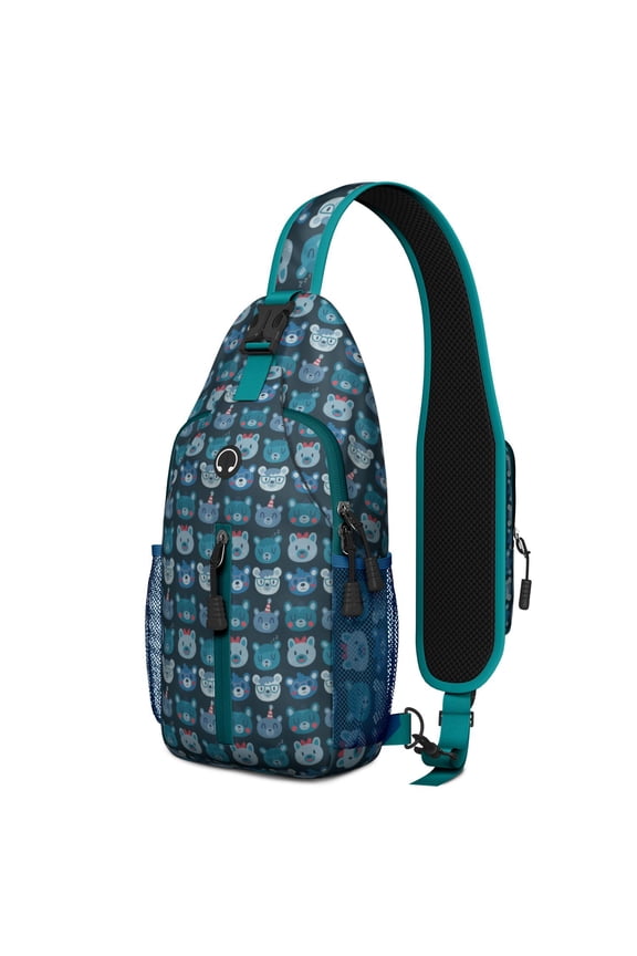 Scene Aesthetic Cartoon Tree Lightweight Sling Bag for Women Men – Durable polyester, Breathable padded back, Compact design – Artistic Pattern Design for Travel, Hiking, Outdoor