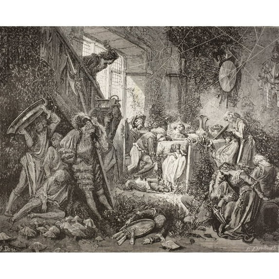 Scene From Sleeping Beauty By Charles Perrault The Princess Has Pricked Her Finger And Fallen Asleep The Good Fairy Th 3