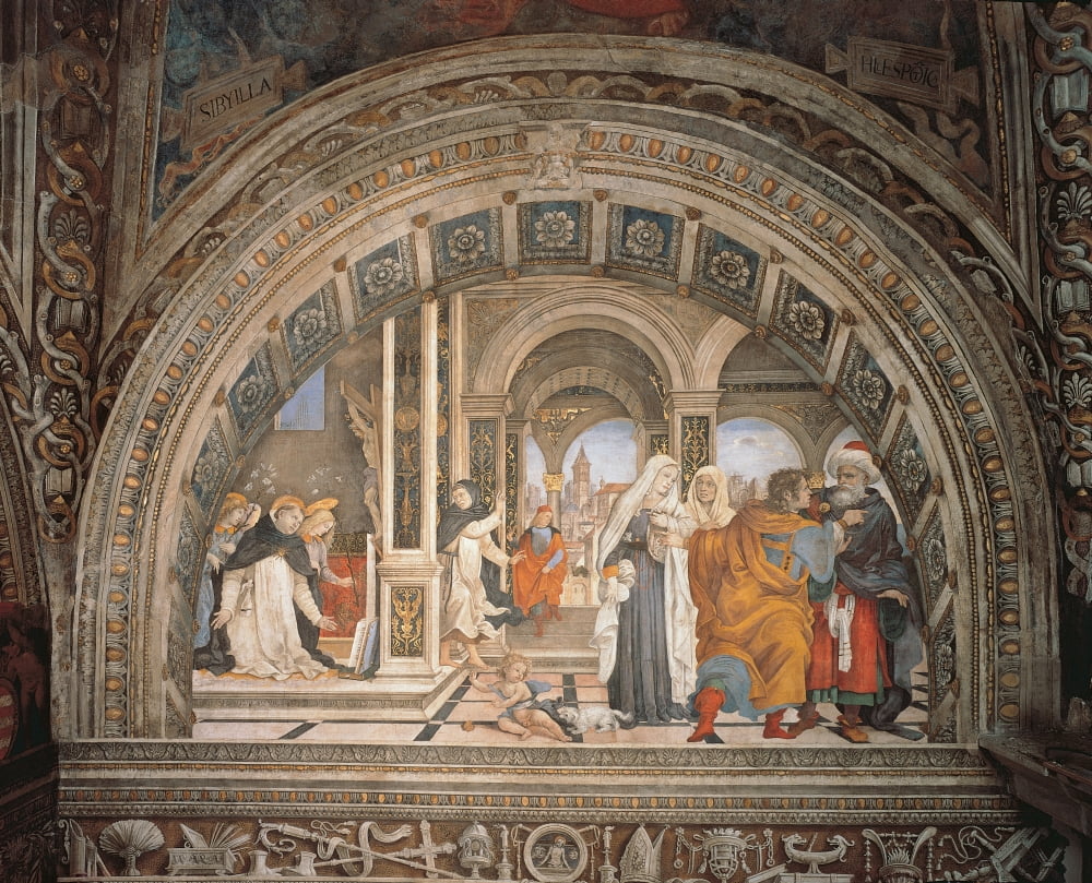Scene From The Life Of St Thomas Aquinas Miracle Of The Crucifix Canvas Art -  (36 x 24)