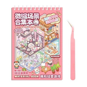 Scene Sticker Book for Kids,3D Sticker Scenes for Adults Fun Mini Cute Stickers Therapy 3D Scenes 3D House Stickers Set Relief Stress Pass The Time