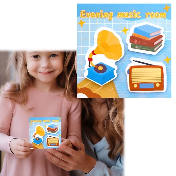 Scene Themed Sticky Notes Cute Catching Style Notes Adhesive Stationery For Reusable Use1pc
