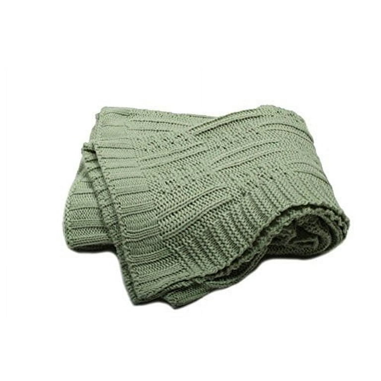 Scene Weaver Acrylic Throw Chunky Cable Knit Peridot Green