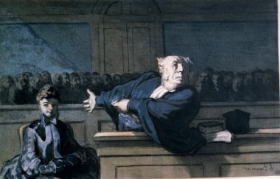 Scene at Court by Honore Daumier (1808-1879) Canvas Art - Honore Daumier (24 x 36)