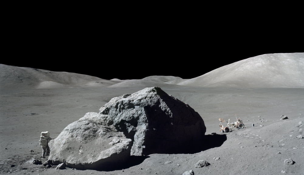 Scene from Apollo 17 extravehicular activity Canvas Art - Stocktrek Images (38 x 22)