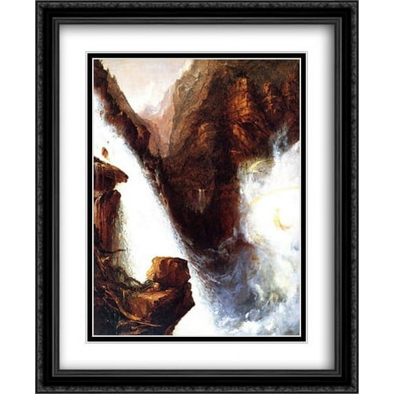 Scene from 'Manfred' 2x Matted 28x34 Large Black Ornate Framed Art Print by Cole, Thomas