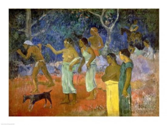 Scene from Tahitian Life 1896 Canvas Art - Paul Gauguin (24 x 18)
