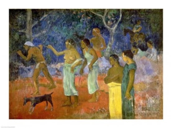 Scene from Tahitian Life 1896 Canvas Art - Paul Gauguin (36 x 24)