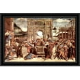 thumbnail image 1 of Scene from the Life of Moses 40x26 Large Black Ornate Wood Framed Canvas Art by Sandro Botticelli, 1 of 2